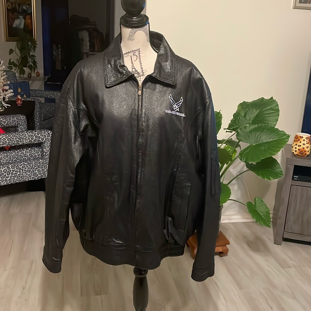 JWM U.S. Air Force High Grade Genuine Soft Touch Leather Jacket-Black